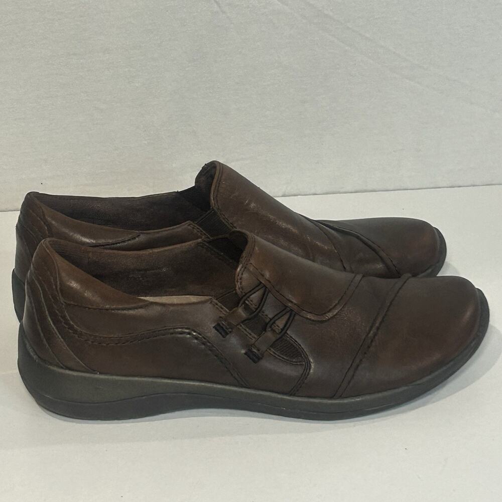 Earth Shoes Womens 9.5A Brown Hawk Bark Slip On Loafer‎ Casual Comfort Leather